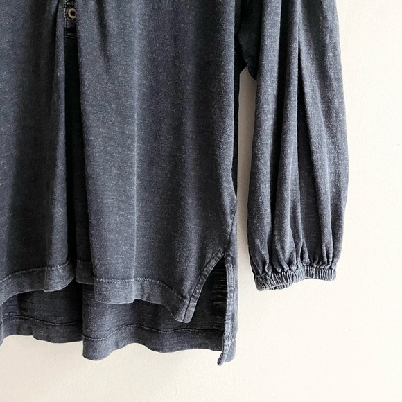 Anthropologie Pilcro Buttoned Balloon Sleeve Blouse in Washed Black, Size Small - Picture 6 of 11